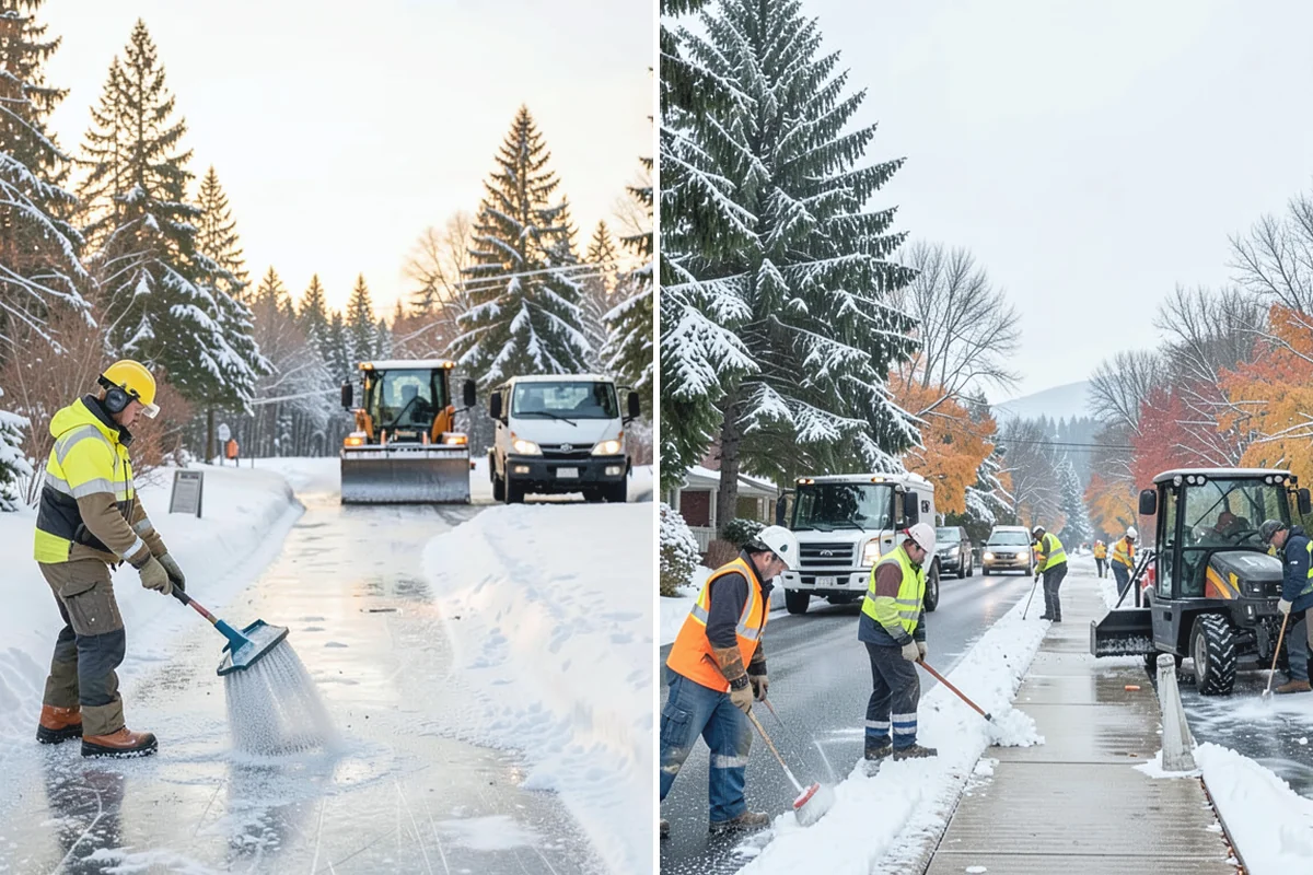 Refreeze Prevention in Wilkeson, Pierce County, WA - Clear standing meltwater from low points and shaded zones