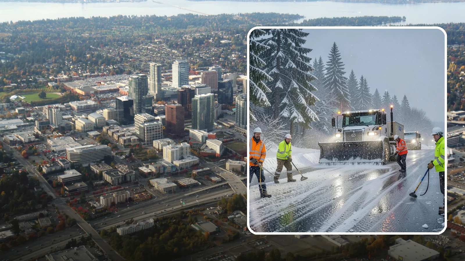Refreeze Response in Bellevue, King County, WA - We prevent and treat the overnight refreeze that turns wet Western Washington pavement into ice after dark.