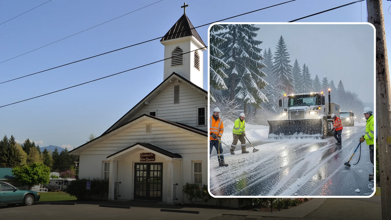 Refreeze Response in Concrete, Skagit County, WA - We prevent and treat the overnight refreeze that turns wet Western Washington pavement into ice after dark.