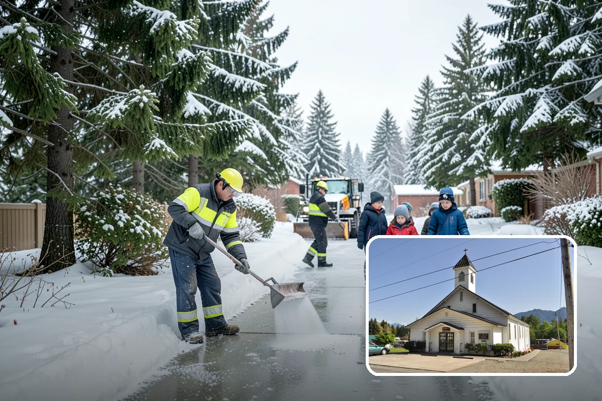 Refreeze Response in Concrete, Skagit County, WA - Evening treatment timed to the forecast overnight freeze
