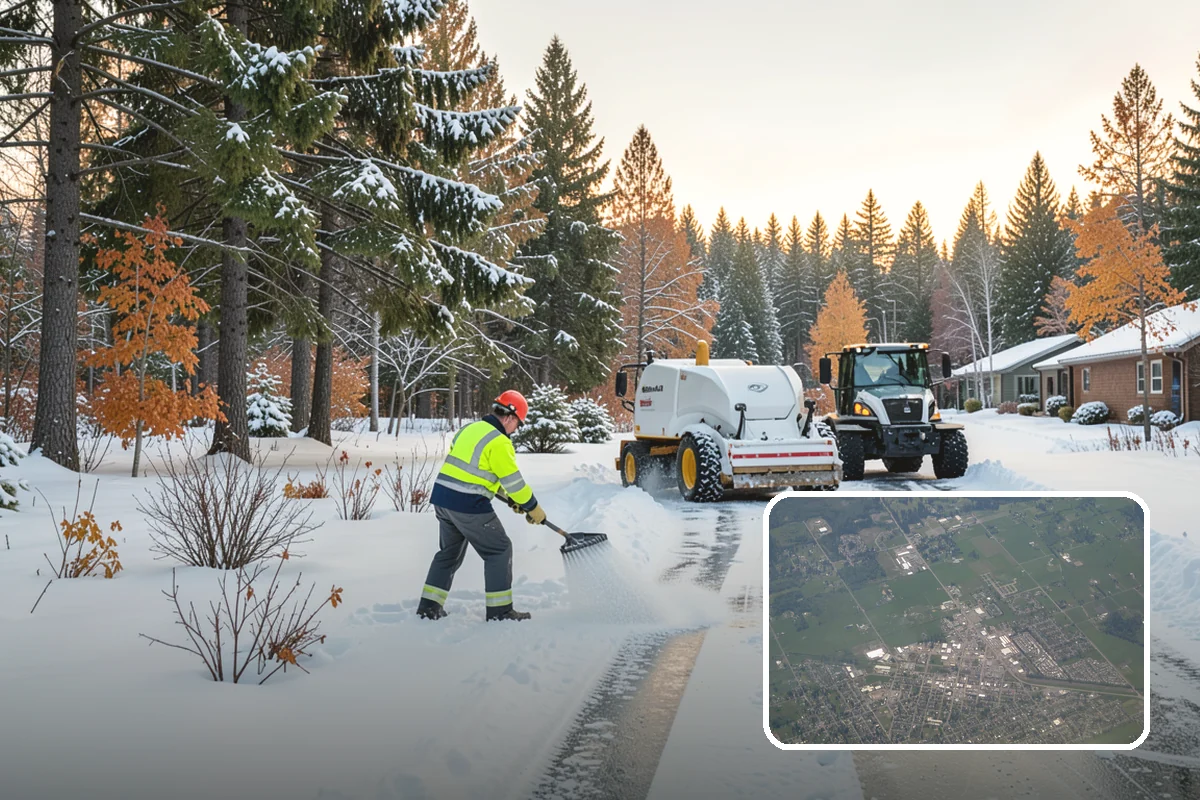 Refreeze Response in Enumclaw, King County, WA - Evening treatment timed to the forecast overnight freeze