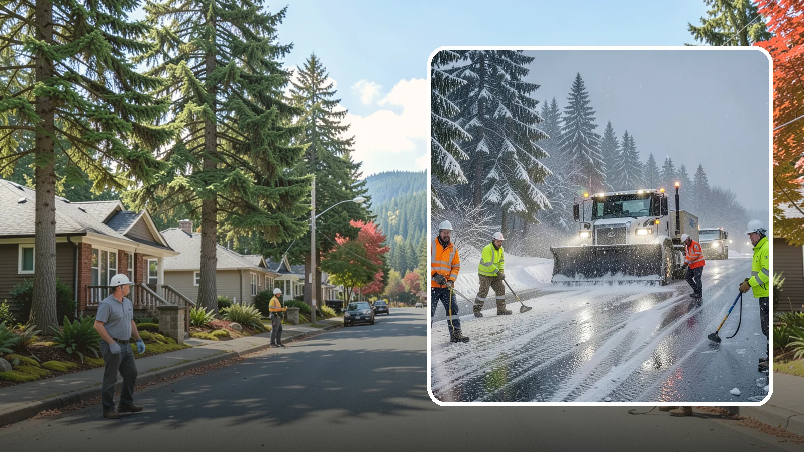 Refreeze Response in Hunts Point, King County, WA - We prevent and treat the overnight refreeze that turns wet Western Washington pavement into ice after dark.