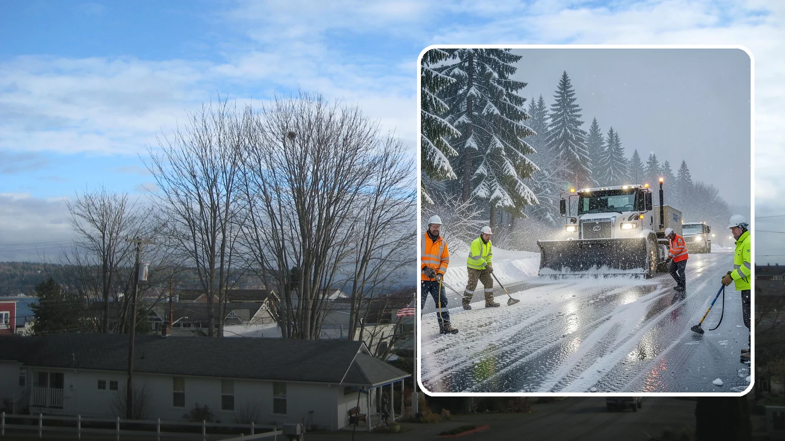 Refreeze Response in Langley, Island County, WA - We prevent and treat the overnight refreeze that turns wet Western Washington pavement into ice after dark.