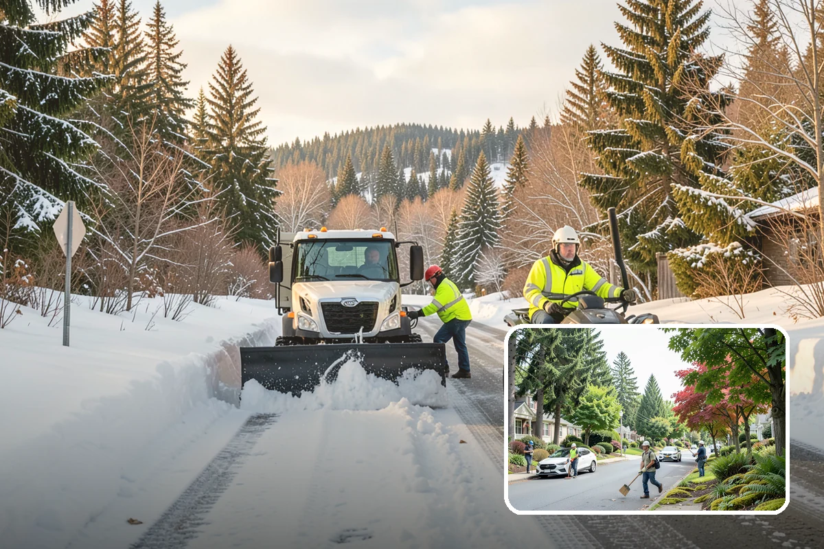Rental Property Snow Removal in Beaux Arts Village, King County, WA - Reduces landlord liability from slip-and-fall claims