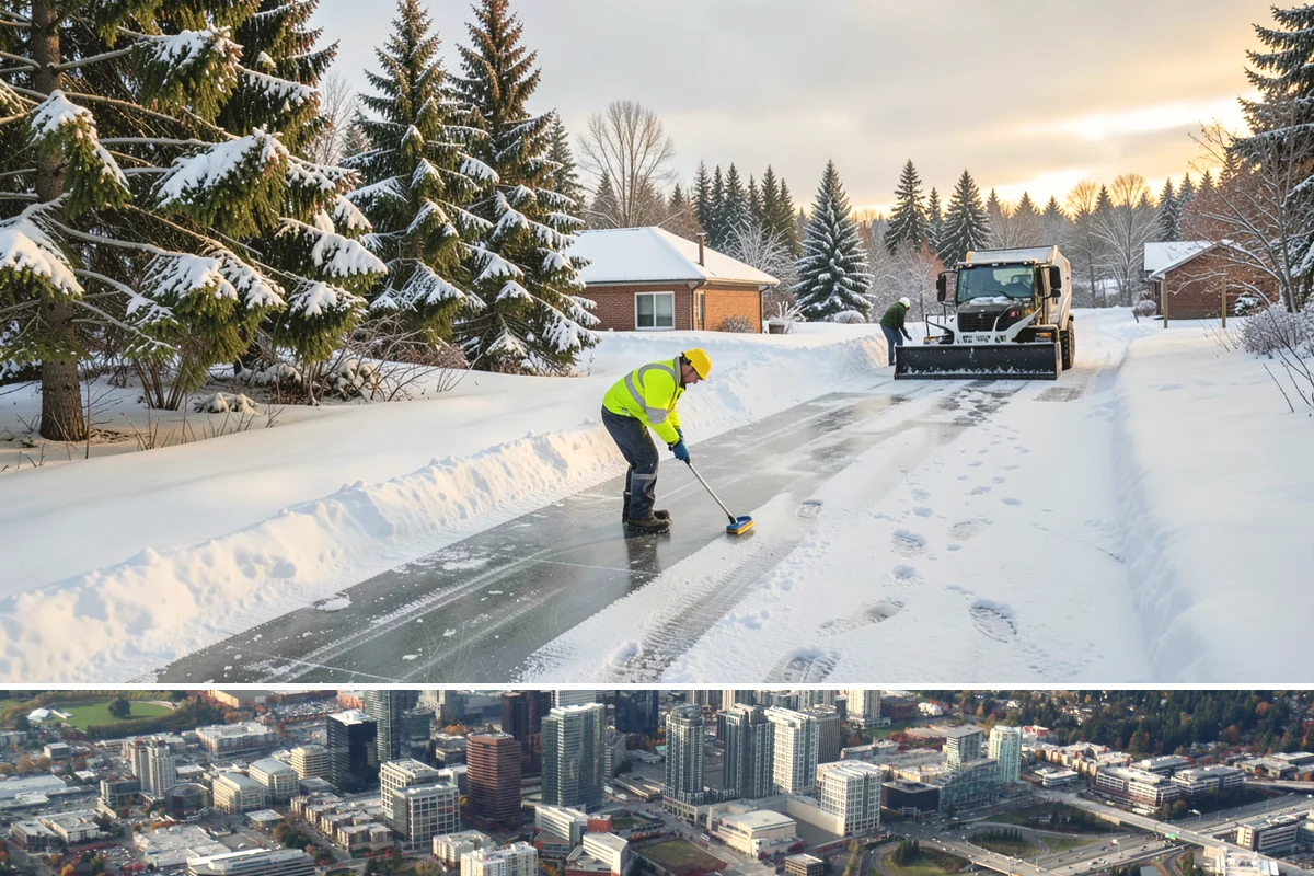 Rental Property Snow Removal in Bellevue, King County, WA - Rental properties need prompt clearing with every snowfall and reliable treatment through the freeze-thaw cycles typical of our...