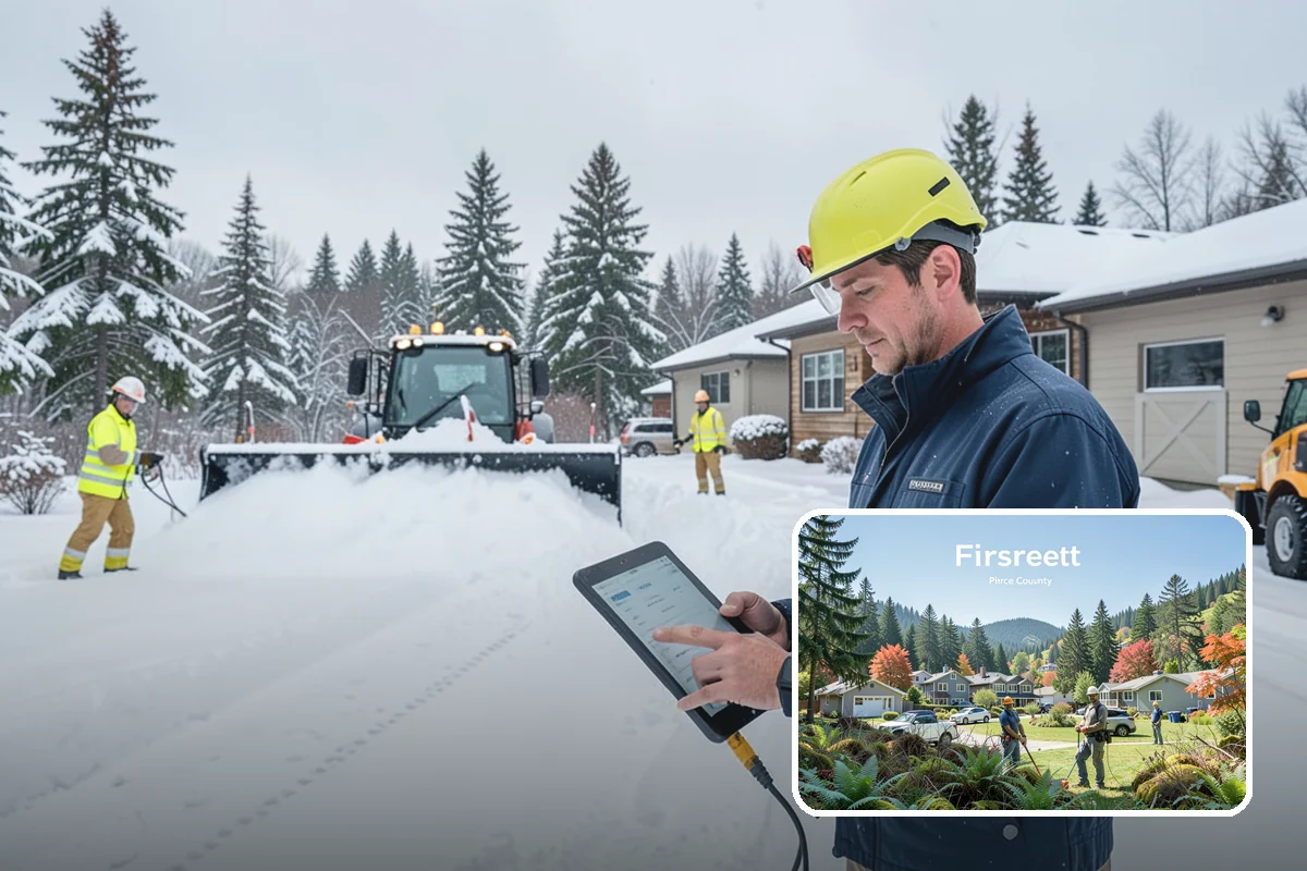 Rental Property Snow Removal in Fircrest, Pierce County, WA - Reduces landlord liability from slip-and-fall claims