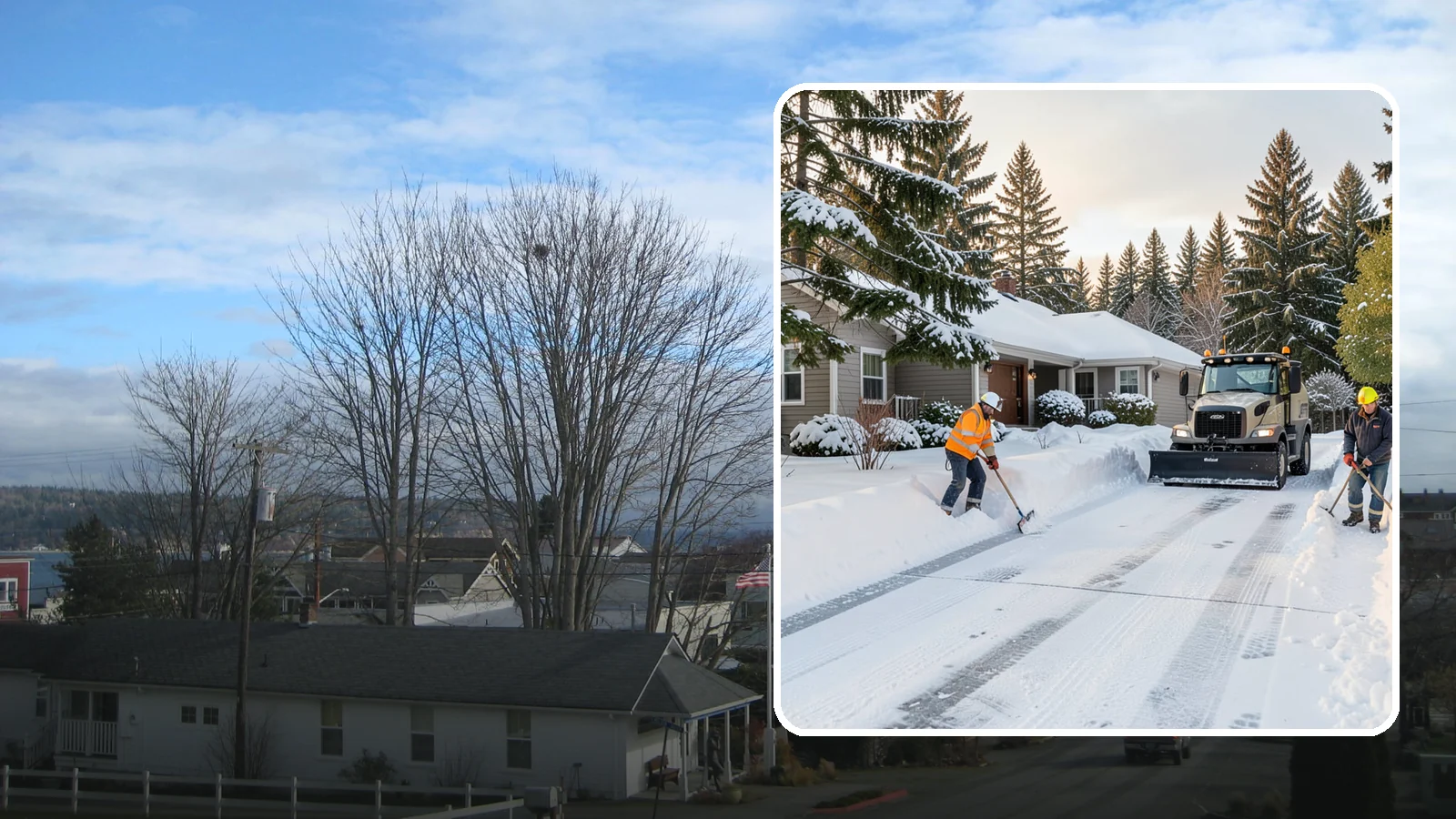 Rental Property Snow Removal in Langley, Island County, WA - We handle snow and ice for Western Washington rental properties so owners stay compliant and tenants stay safe.