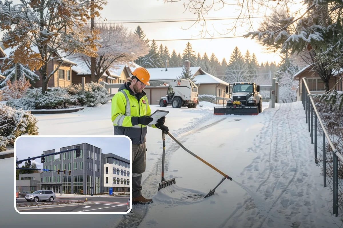 Rental Property Snow Removal in Shoreline, King County, WA - Reduces landlord liability from slip-and-fall claims