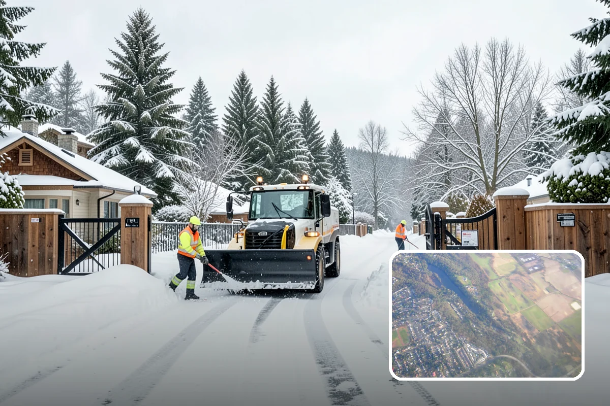 REO Property Snow Removal in Algona, King County, WA - Meets lender and preservation-company clearing requirements
