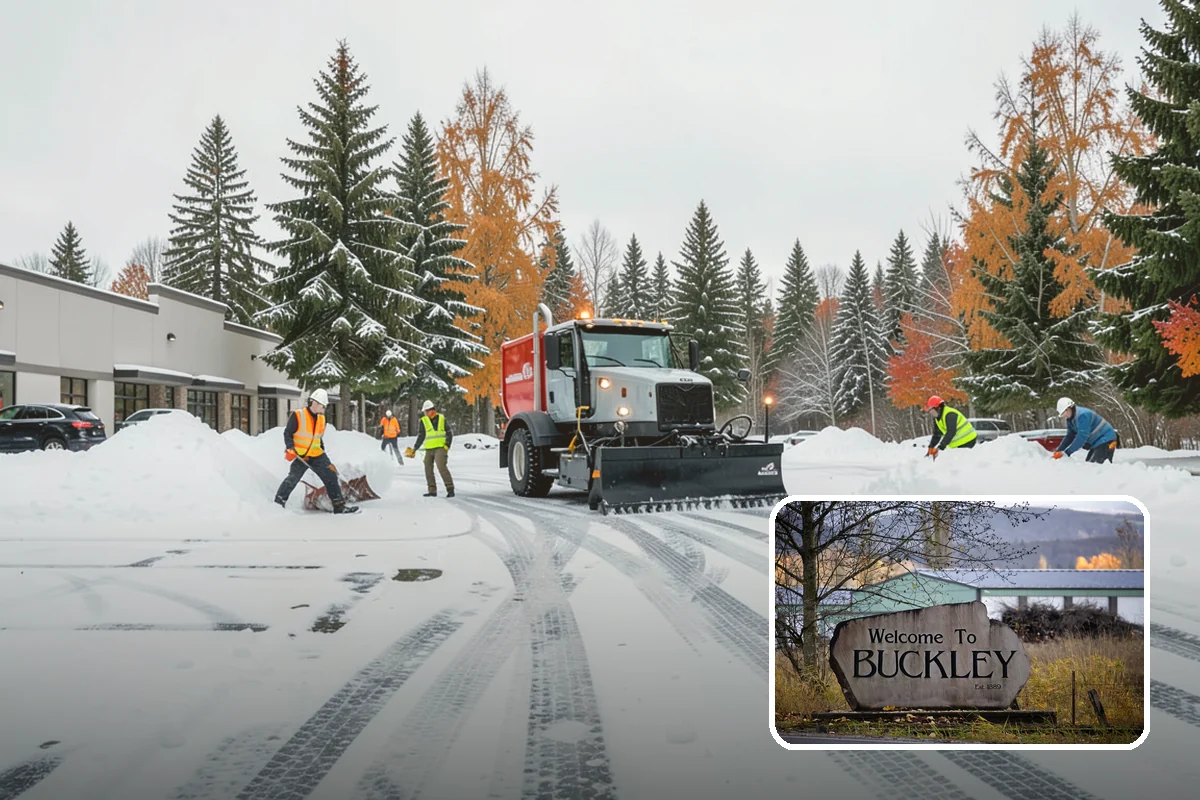 REO Property Snow Removal in Buckley, Pierce County, WA - Meets lender and preservation-company clearing requirements