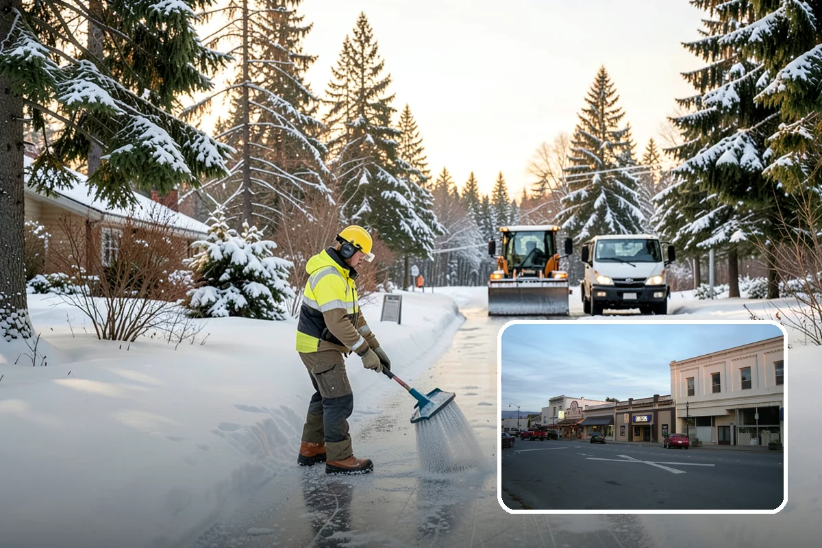 REO Property Snow Removal in Burlington, Skagit County, WA - Meets lender and preservation-company clearing requirements