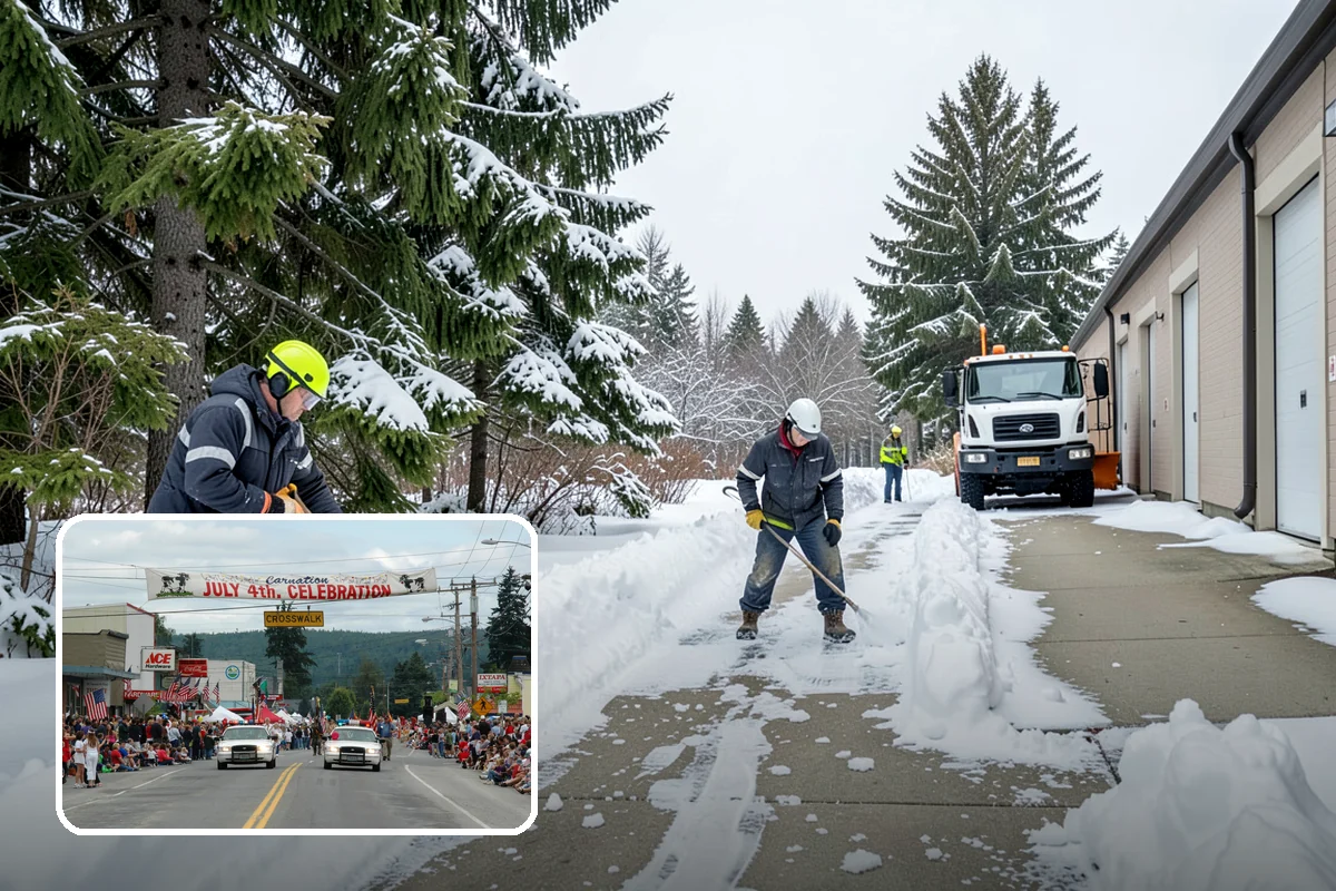 REO Property Snow Removal in Carnation, King County, WA - Meets lender and preservation-company clearing requirements