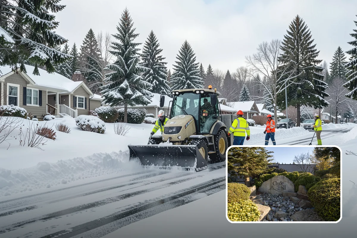 REO Property Snow Removal in Clyde Hill, King County, WA - Meets lender and preservation-company clearing requirements