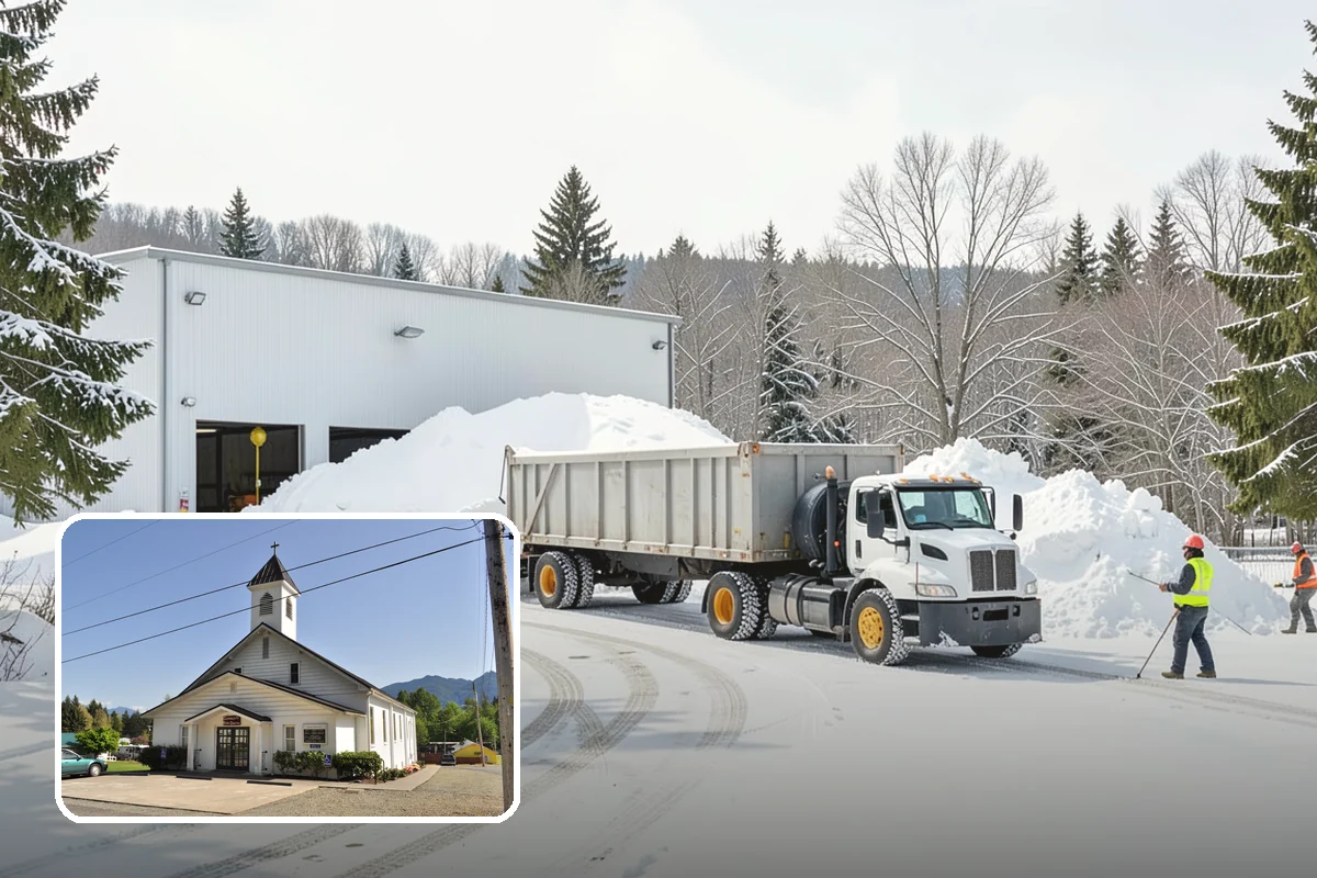 REO Property Snow Removal in Concrete, Skagit County, WA - Meets lender and preservation-company clearing requirements