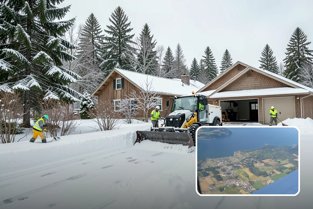 REO Property Snow Removal in Coupeville, Island County, WA - Meets lender and preservation-company clearing requirements