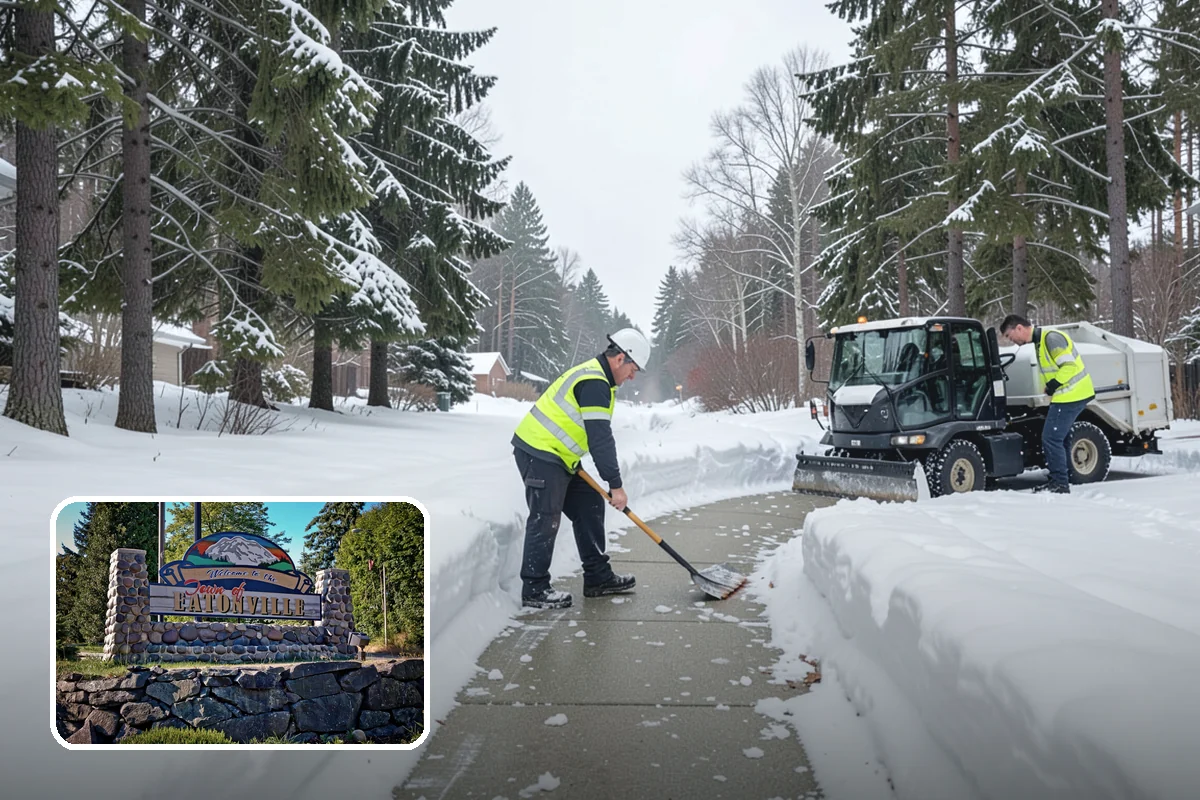 REO Property Snow Removal in Eatonville, Pierce County, WA - Meets lender and preservation-company clearing requirements