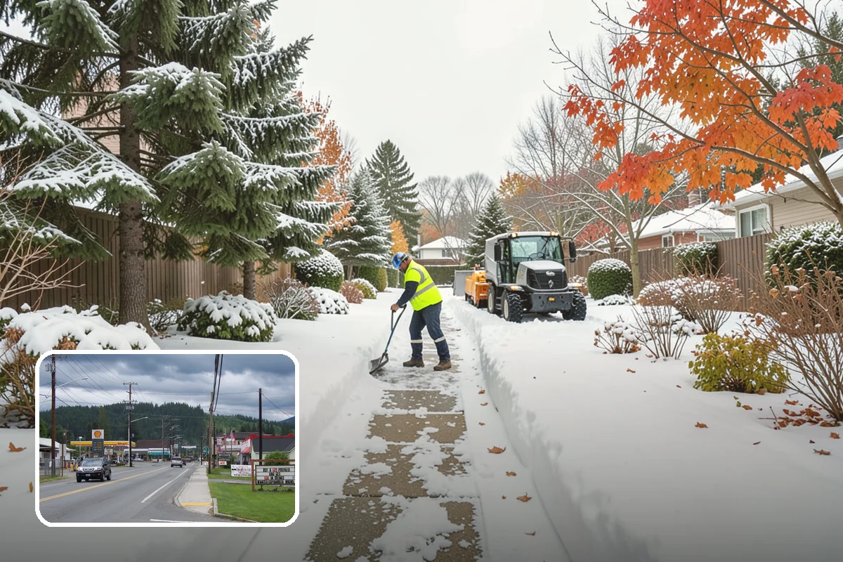 REO Property Snow Removal in Granite Falls, Snohomish County, WA - Meets lender and preservation-company clearing requirements