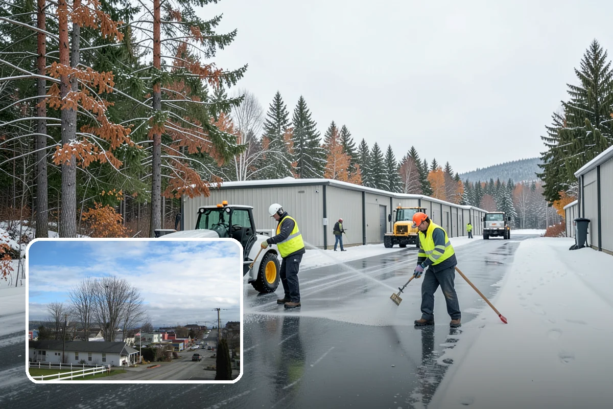 REO Property Snow Removal in Langley, Island County, WA - Meets lender and preservation-company clearing requirements