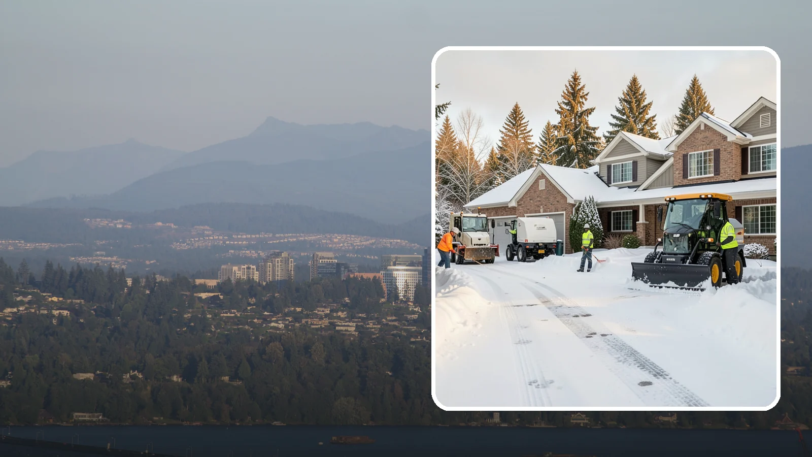 REO Property Snow Removal in Medina, King County, WA - We provide documented snow and ice clearing for bank-owned and REO properties across Western Washington to keep them compliant...
