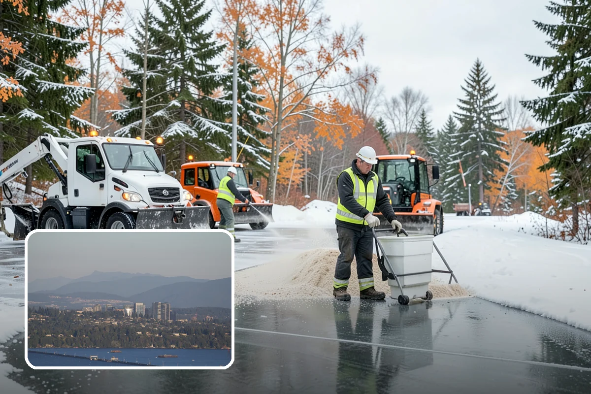 REO Property Snow Removal in Medina, King County, WA - Meets lender and preservation-company clearing requirements