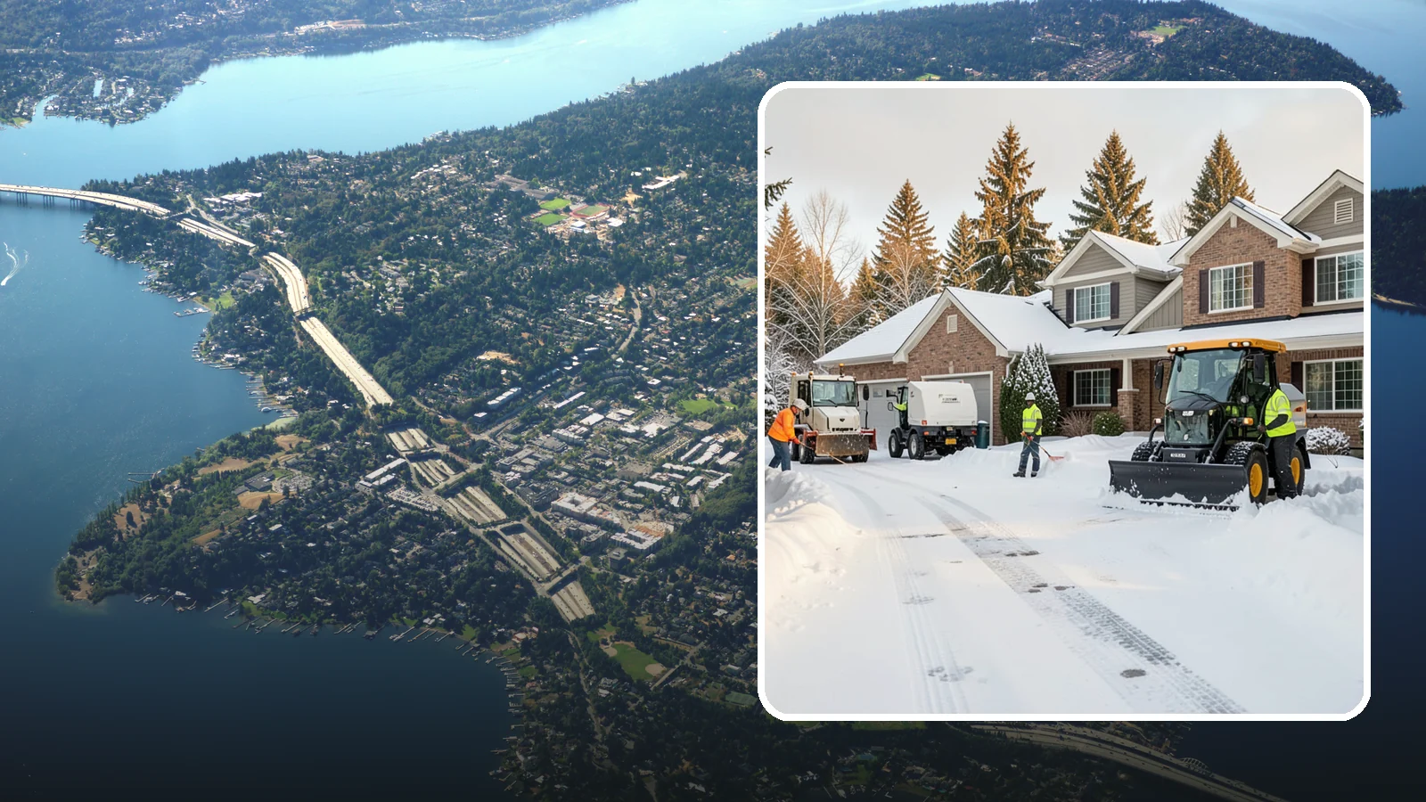 REO Property Snow Removal in Mercer Island, King County, WA - We provide documented snow and ice clearing for bank-owned and REO properties across Western Washington to keep them compliant...