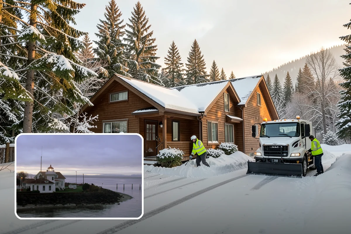REO Property Snow Removal in Mukilteo, Snohomish County, WA - Meets lender and preservation-company clearing requirements