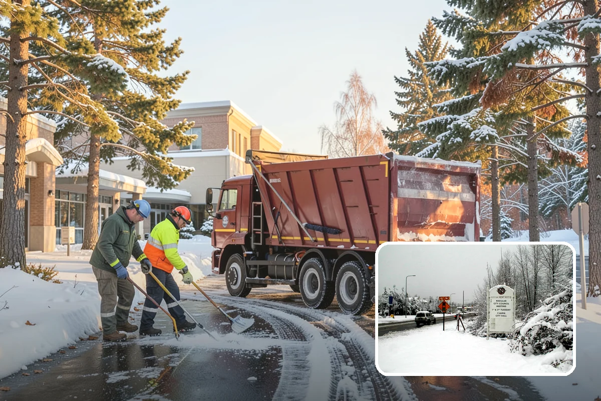 REO Property Snow Removal in Newcastle, King County, WA - Meets lender and preservation-company clearing requirements