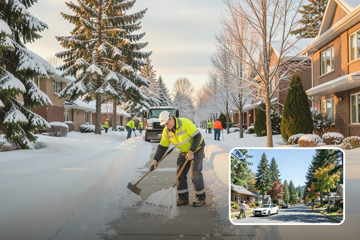 REO Property Snow Removal in Orting, Pierce County, WA - Meets lender and preservation-company clearing requirements