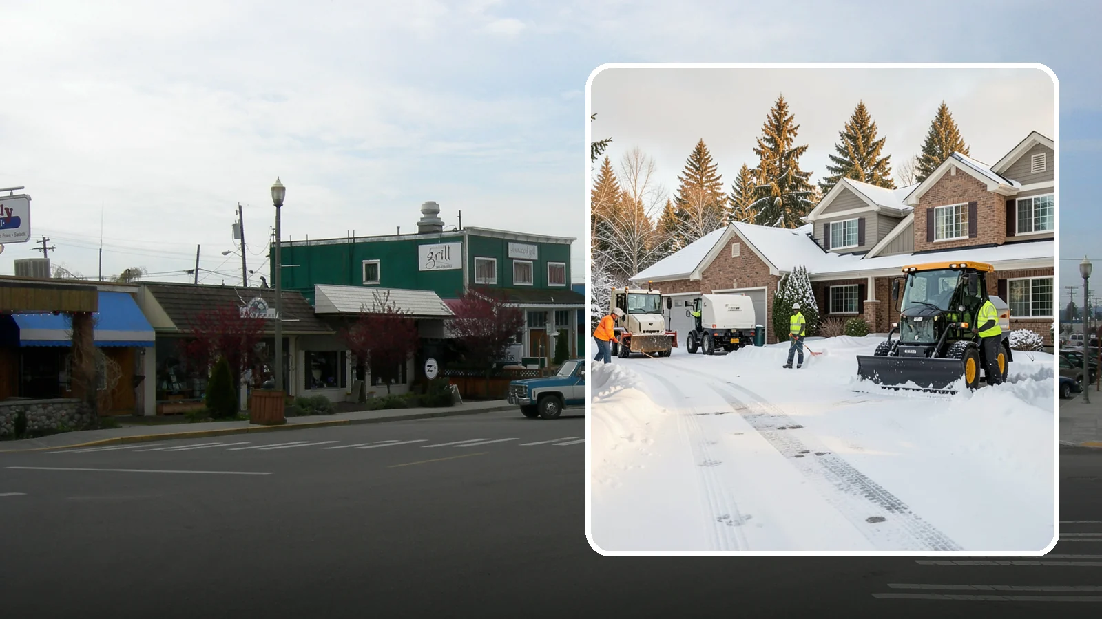 REO Property Snow Removal in Stanwood, Snohomish County, WA - We provide documented snow and ice clearing for bank-owned and REO properties across Western Washington to keep them compliant...