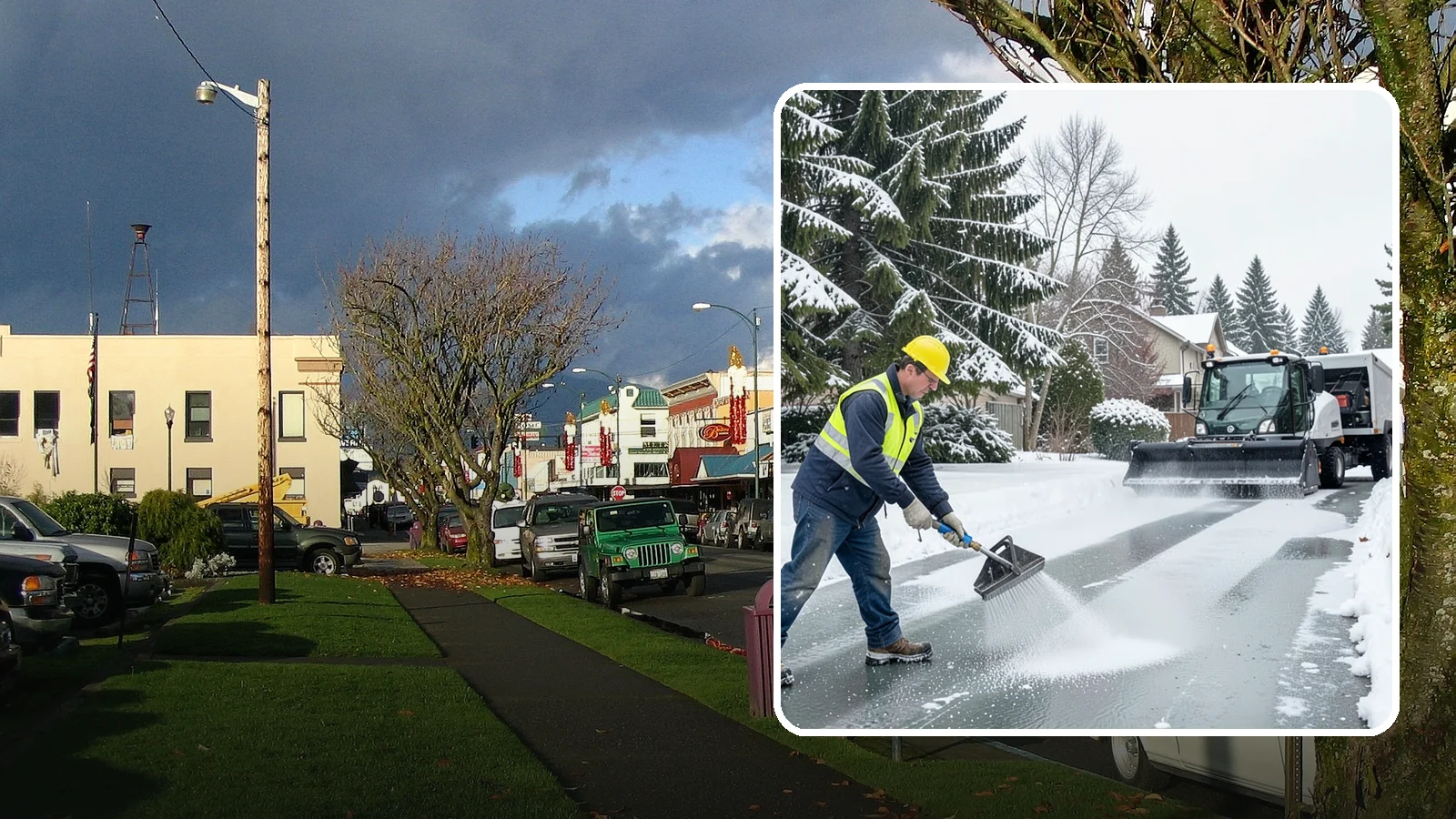 Residential Deicing in Arlington, Snohomish County, WA - Targeted deicing that keeps Western Washington driveways, walkways, and front steps free of the black ice that forms after...