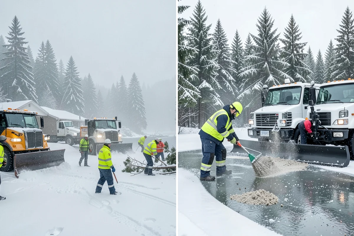 Residential Deicing in Arlington, Snohomish County, WA - Walk the property to map sloped driveways, shaded walks, and step landings
