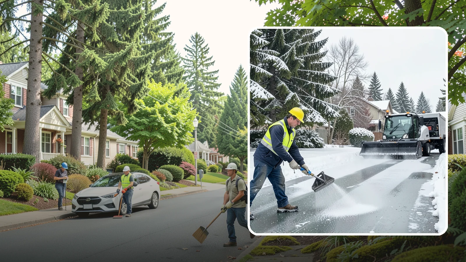 Residential Deicing in Beaux Arts Village, King County, WA - Targeted deicing that keeps Western Washington driveways, walkways, and front steps free of the black ice that forms after...