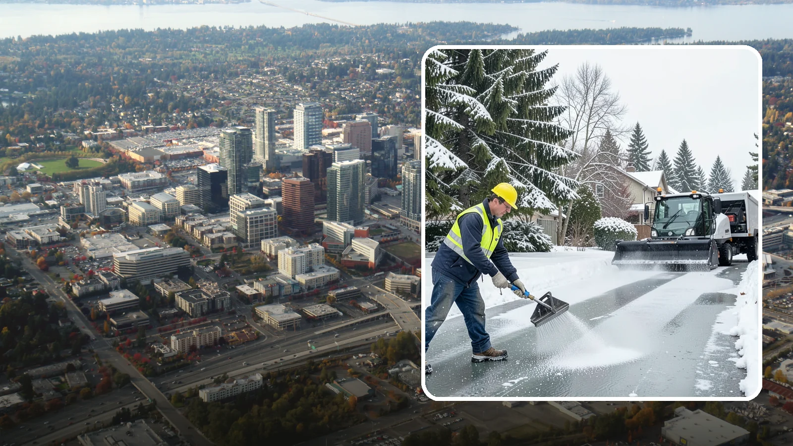 Residential Deicing in Bellevue, King County, WA - Targeted deicing that keeps Western Washington driveways, walkways, and front steps free of the black ice that forms after...
