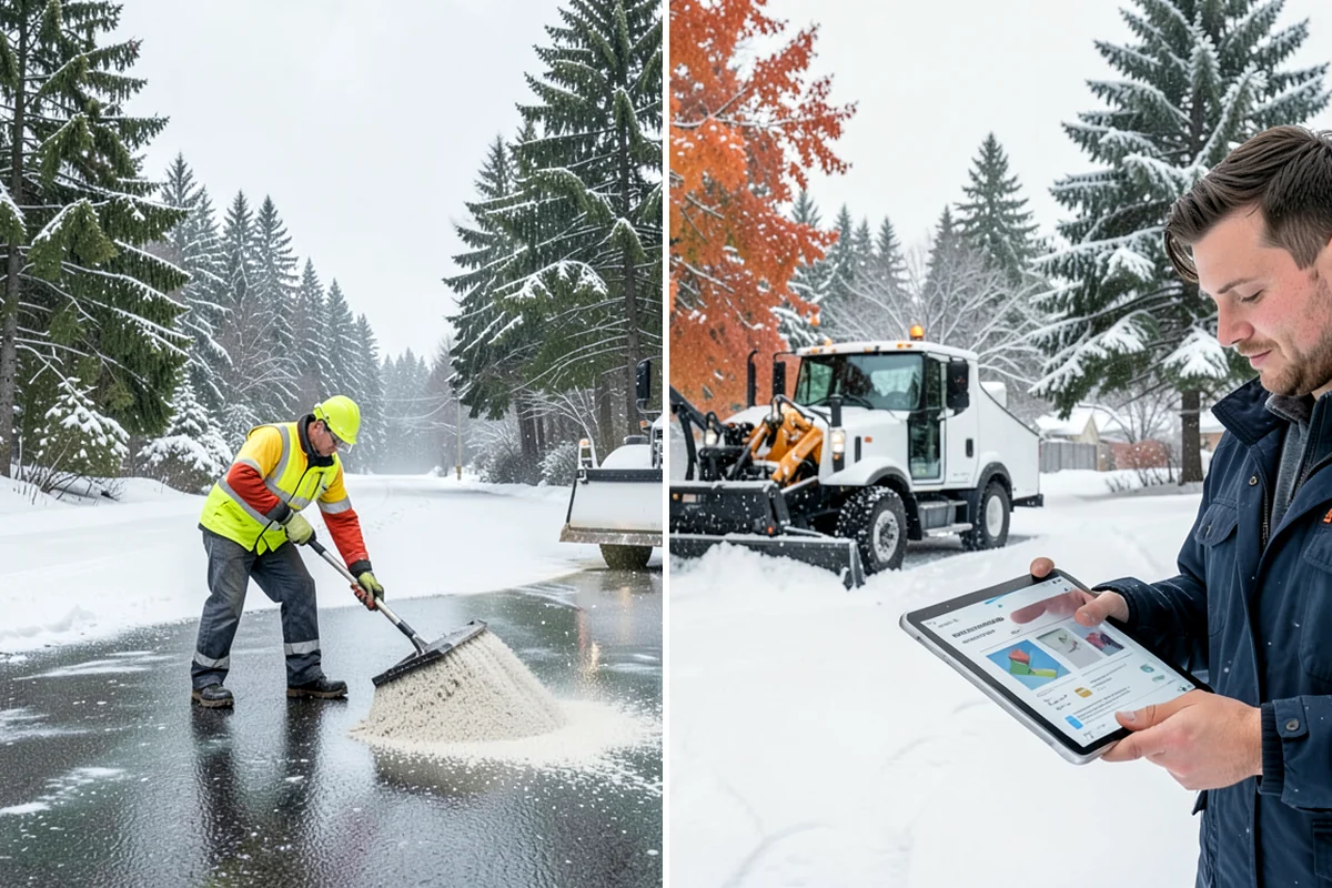 Residential Deicing in Clyde Hill, King County, WA - Walk the property to map sloped driveways, shaded walks, and step landings