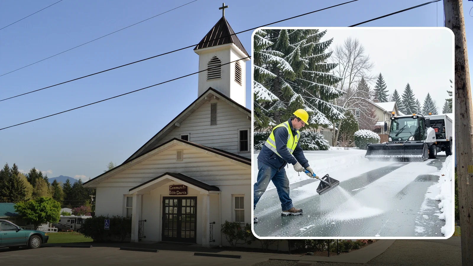 Residential Deicing in Concrete, Skagit County, WA - Targeted deicing that keeps Western Washington driveways, walkways, and front steps free of the black ice that forms after...