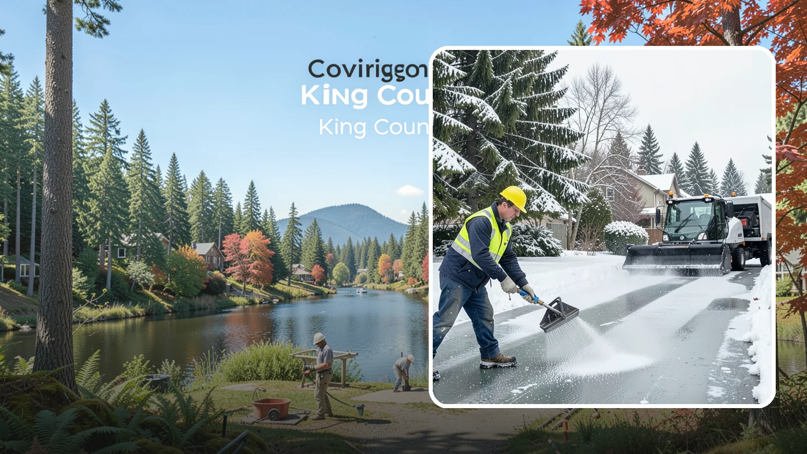 Residential Deicing in Covington, King County, WA - Targeted deicing that keeps Western Washington driveways, walkways, and front steps free of the black ice that forms after...