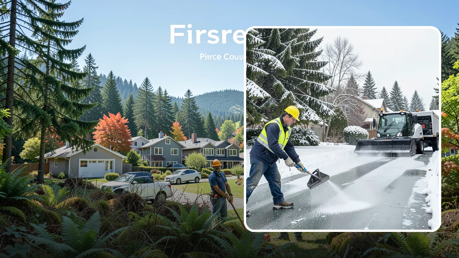 Residential Deicing in Fircrest, Pierce County, WA - Targeted deicing that keeps Western Washington driveways, walkways, and front steps free of the black ice that forms after...