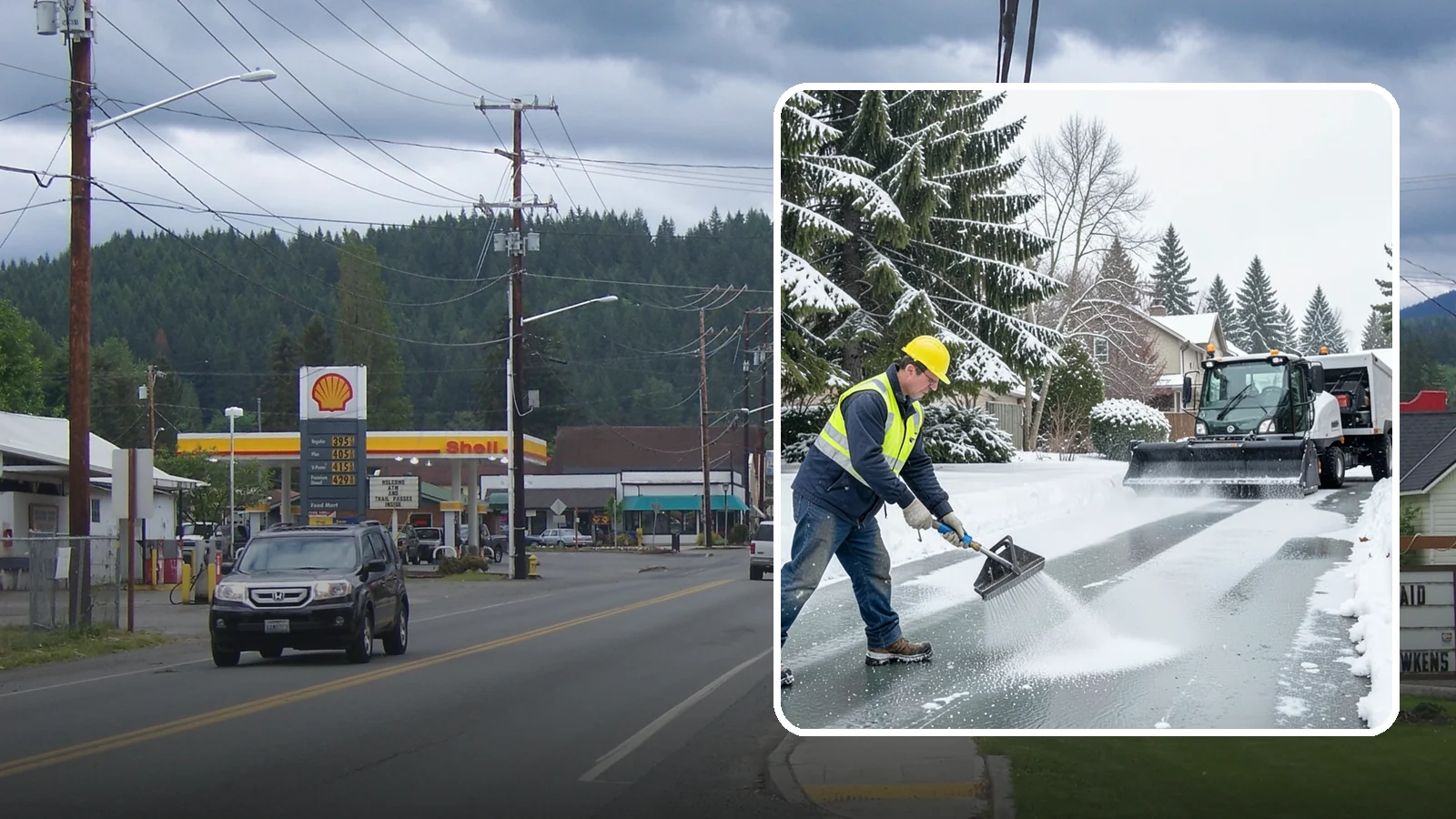 Residential Deicing in Granite Falls, Snohomish County, WA - Targeted deicing that keeps Western Washington driveways, walkways, and front steps free of the black ice that forms after...