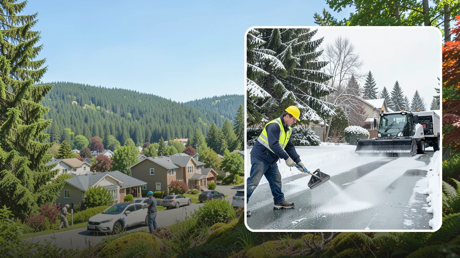 Residential Deicing in Index, Snohomish County, WA - Targeted deicing that keeps Western Washington driveways, walkways, and front steps free of the black ice that forms after...