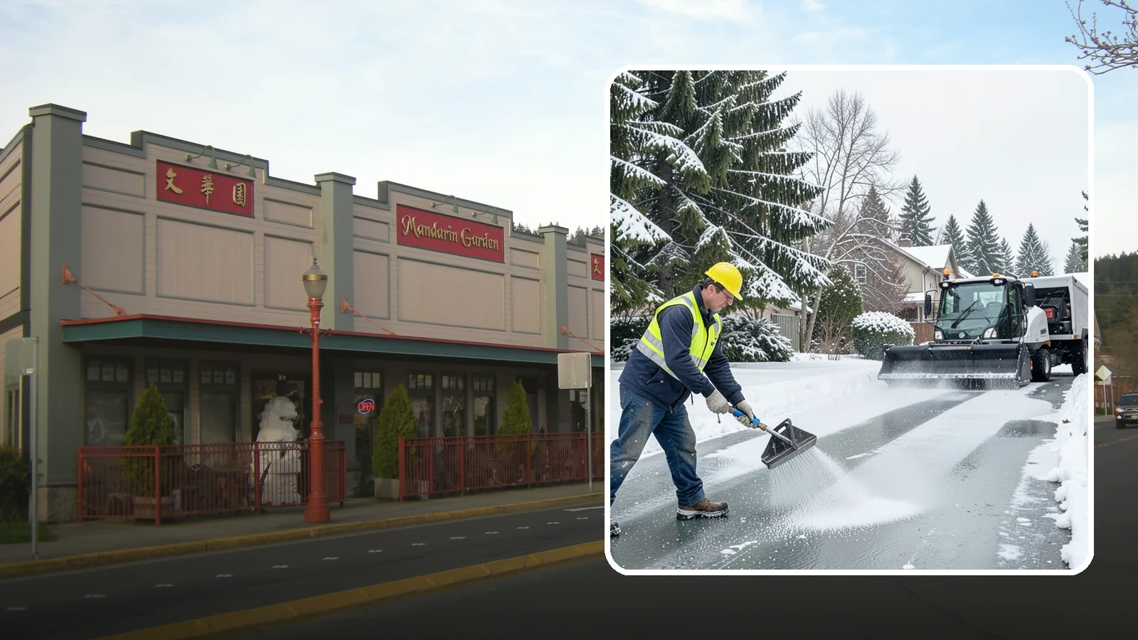 Residential Deicing in Issaquah, King County, WA - Targeted deicing that keeps Western Washington driveways, walkways, and front steps free of the black ice that forms after...
