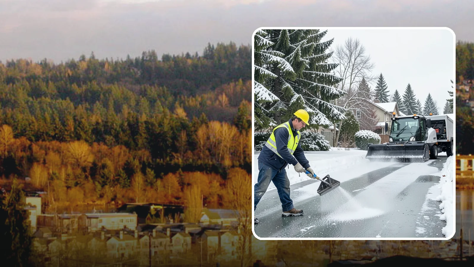 Residential Deicing in Kenmore, King County, WA - Targeted deicing that keeps Western Washington driveways, walkways, and front steps free of the black ice that forms after...
