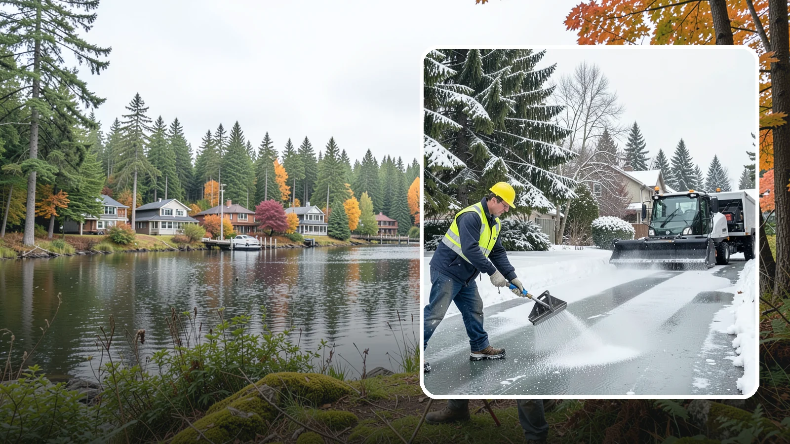 Residential Deicing in La Conner, Skagit County, WA - Targeted deicing that keeps Western Washington driveways, walkways, and front steps free of the black ice that forms after...