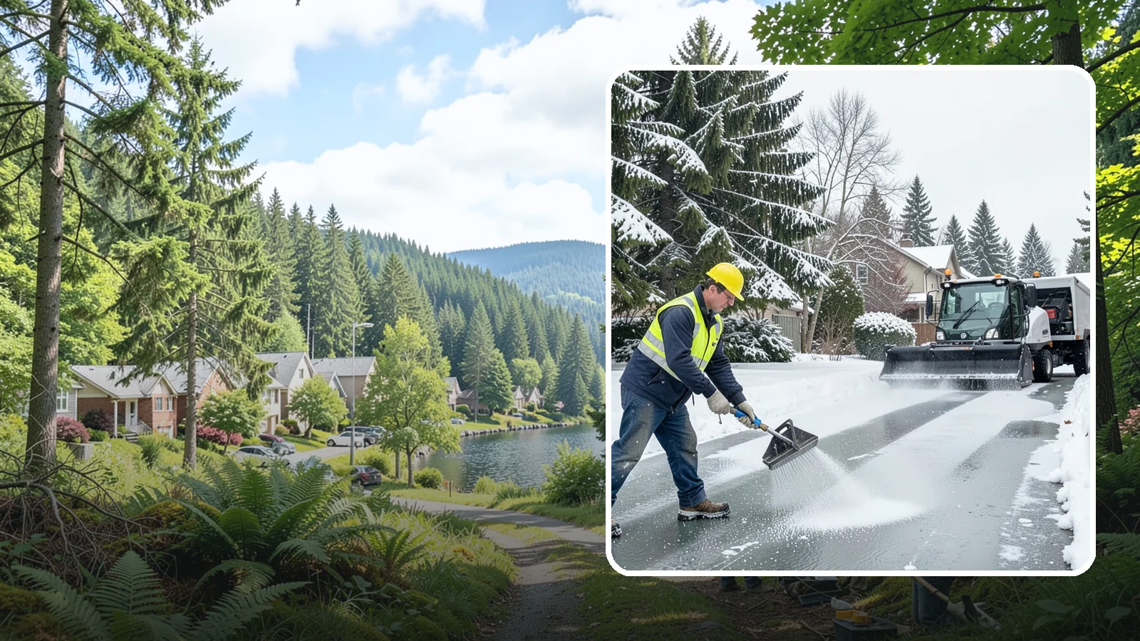 Residential Deicing in Lake Forest Park, King County, WA - Targeted deicing that keeps Western Washington driveways, walkways, and front steps free of the black ice that forms after...