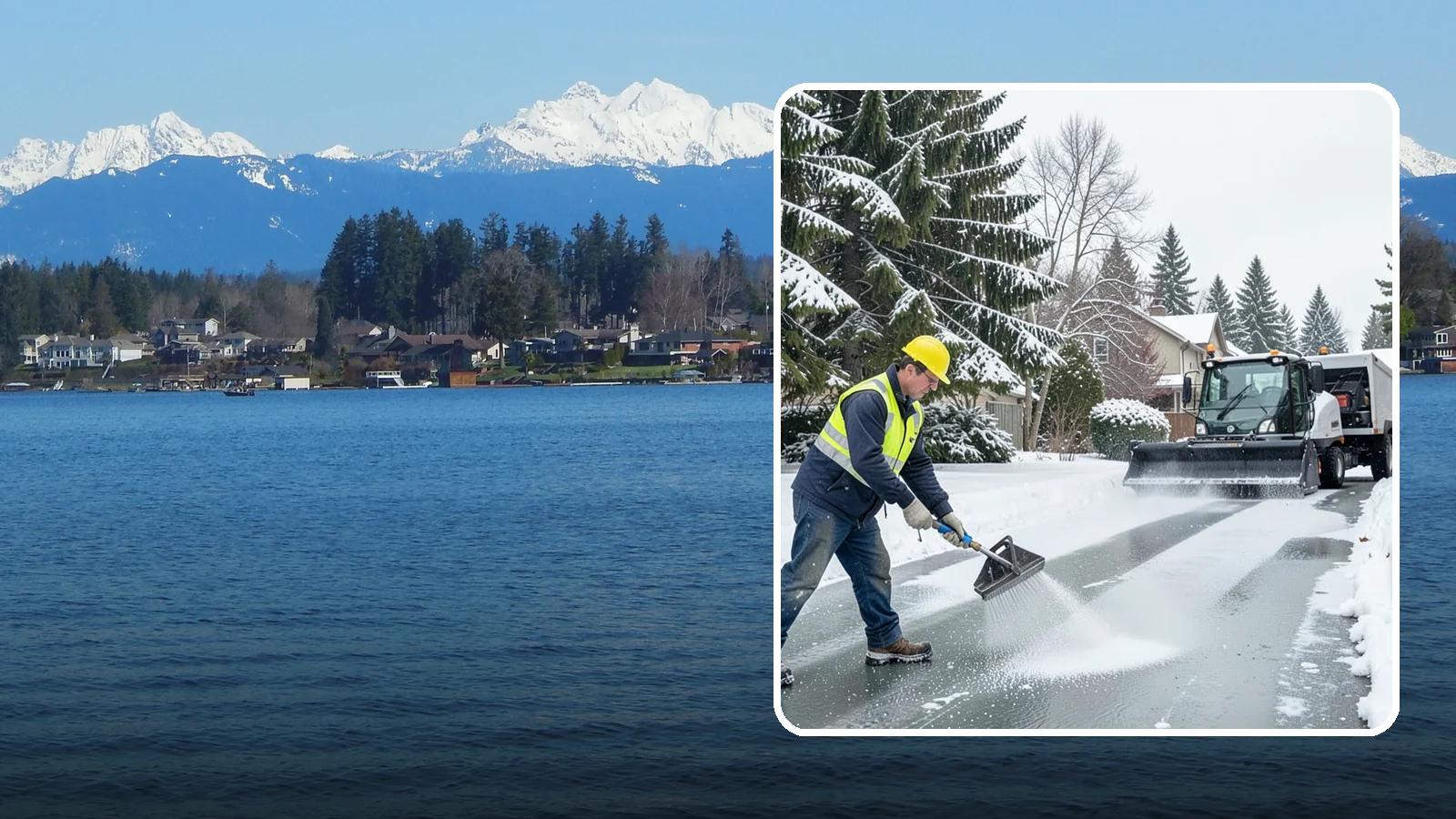 Residential Deicing in Lake Stevens, Snohomish County, WA - Targeted deicing that keeps Western Washington driveways, walkways, and front steps free of the black ice that forms after...
