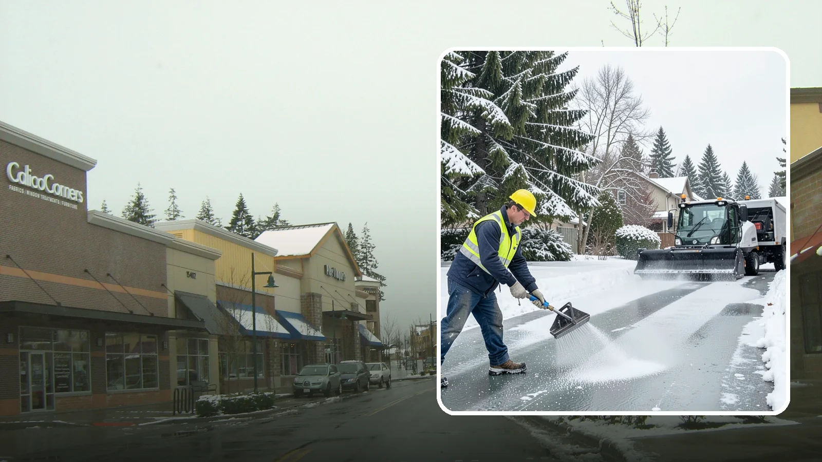Residential Deicing in Mill Creek, Snohomish County, WA - Targeted deicing that keeps Western Washington driveways, walkways, and front steps free of the black ice that forms after...