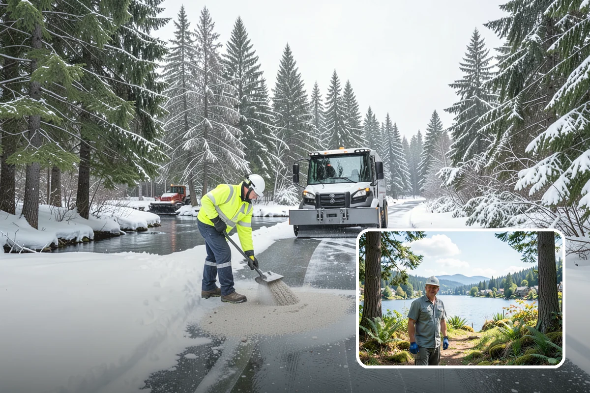 Residential Deicing in Milton, King County, WA - Prevents falls on shaded, slow-thawing entry paths