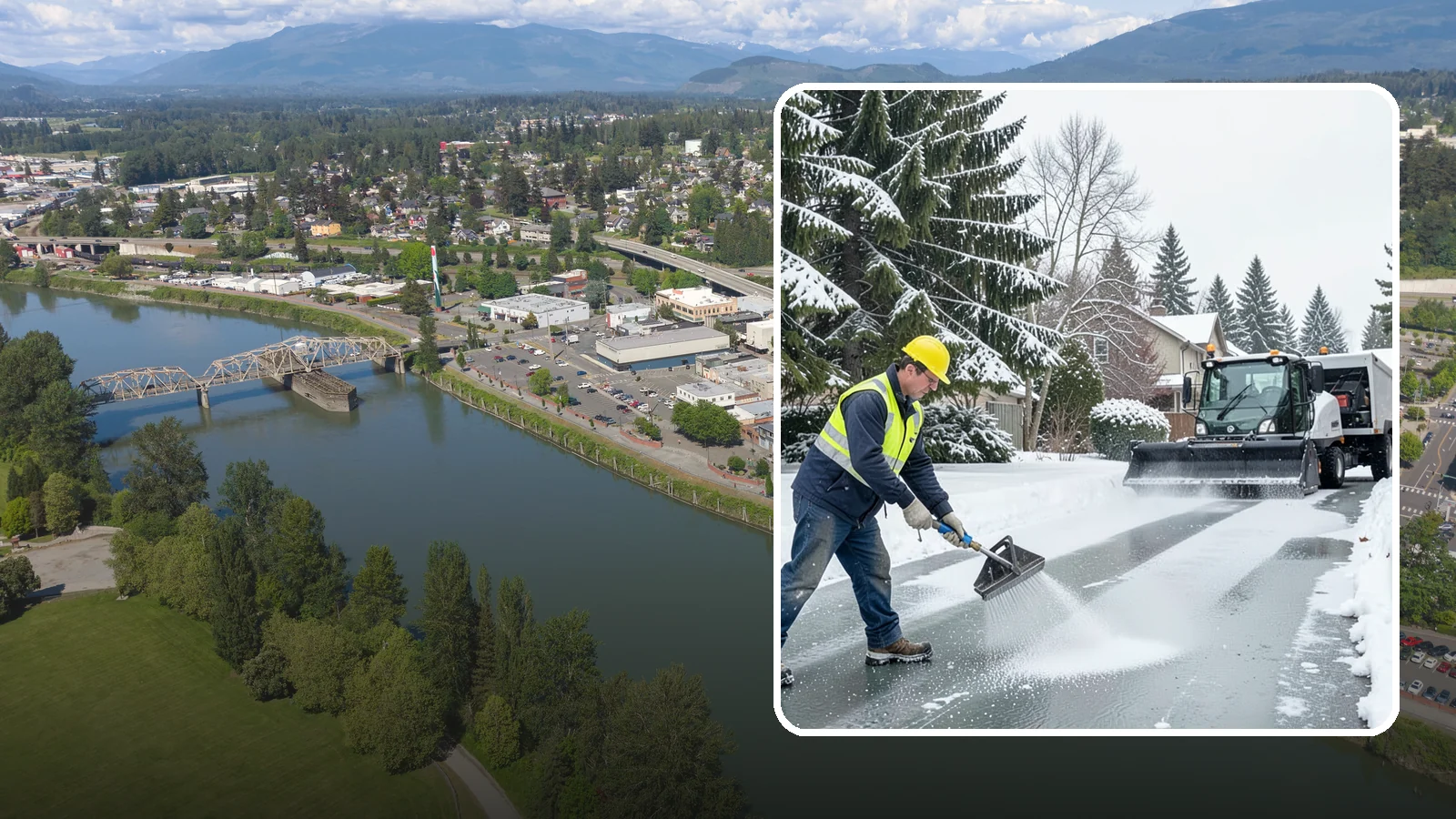 Residential Deicing in Mount Vernon, Skagit County, WA - Targeted deicing that keeps Western Washington driveways, walkways, and front steps free of the black ice that forms after...