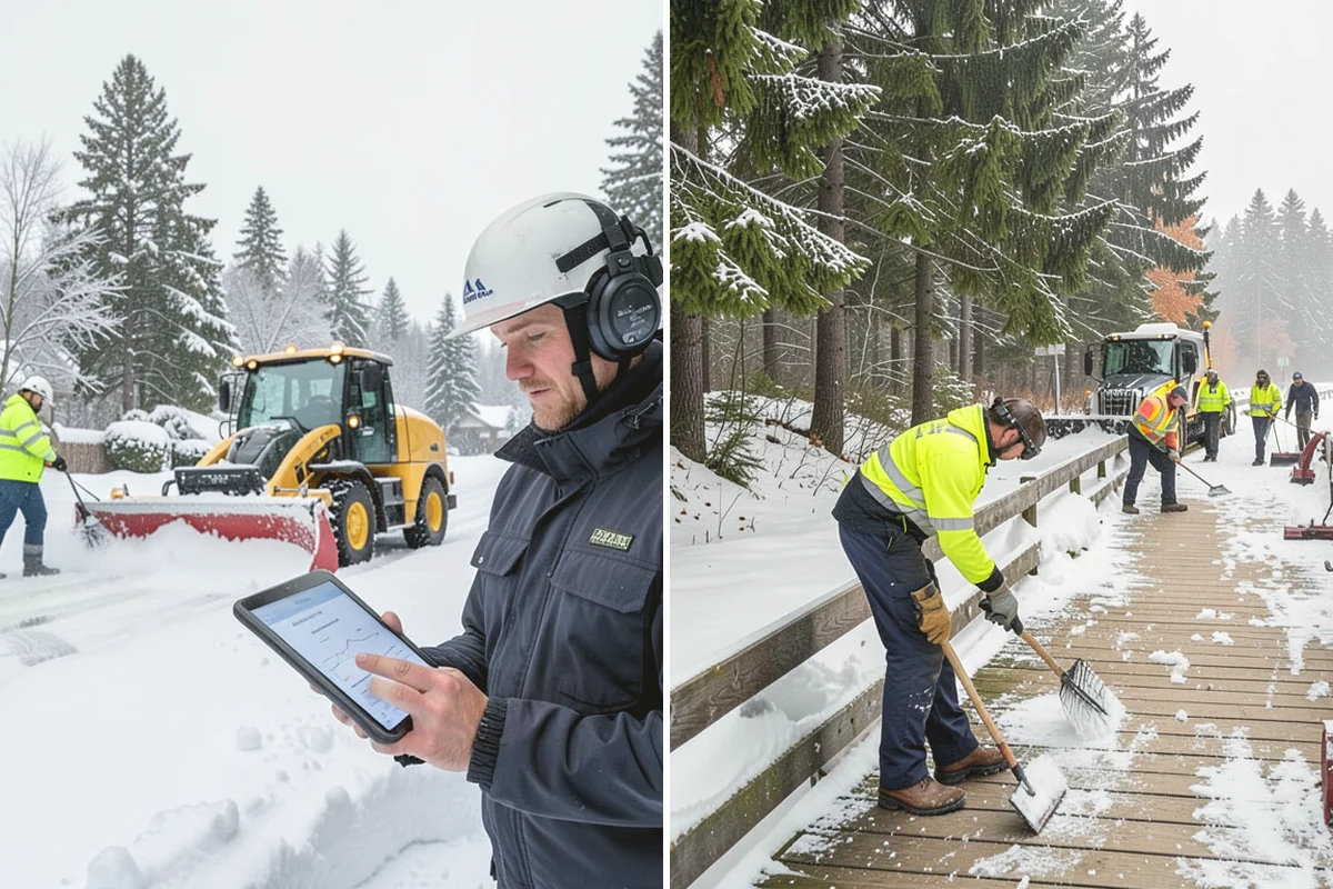 Residential Deicing in Mukilteo, Snohomish County, WA - Walk the property to map sloped driveways, shaded walks, and step landings