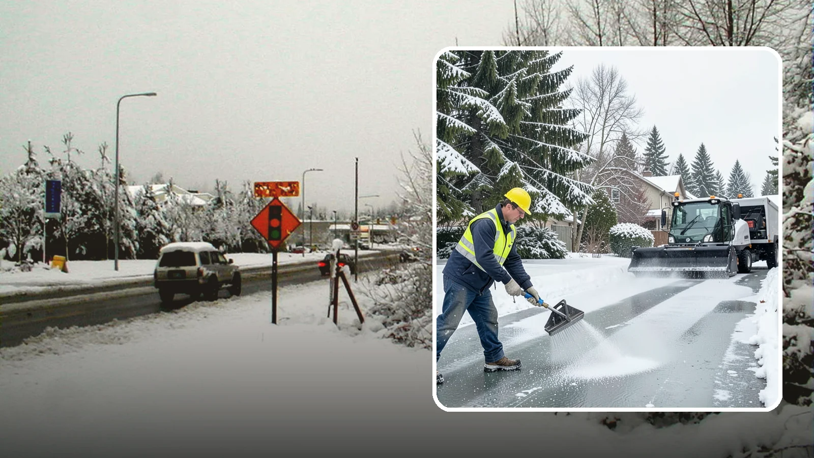 Residential Deicing in Newcastle, King County, WA - Targeted deicing that keeps Western Washington driveways, walkways, and front steps free of the black ice that forms after...