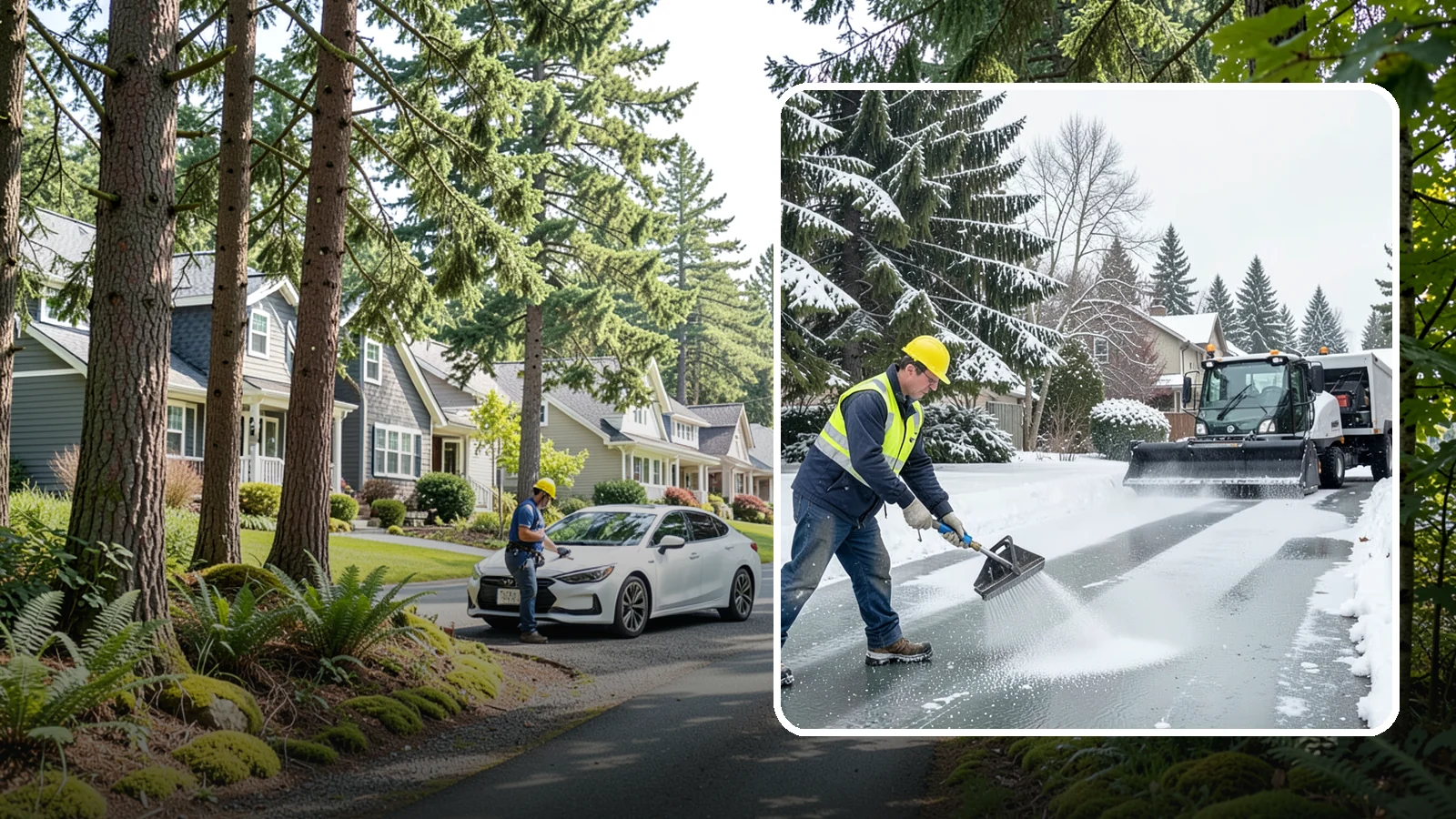 Residential Deicing in Normandy Park, King County, WA - Targeted deicing that keeps Western Washington driveways, walkways, and front steps free of the black ice that forms after...